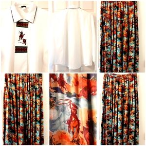 Sharon Young Sportswear. Blouse and Skirt.